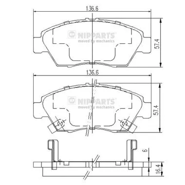 Brake Pad Set, disc brake (J3604033)
