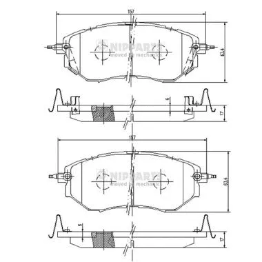 Brake Pad Set, disc brake (J3607019)