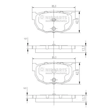 Brake Pad Set, disc brake (J3611021)