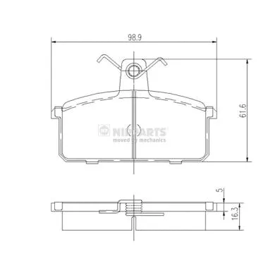Brake Pad Set, disc brake (J3608008)