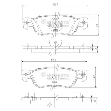 Brake Pad Set, disc brake (J3619000)