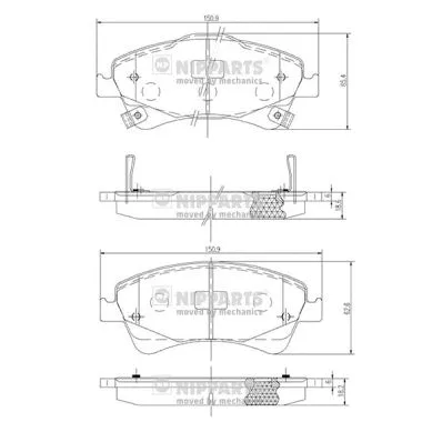 Brake Pad Set, disc brake (J3602123)