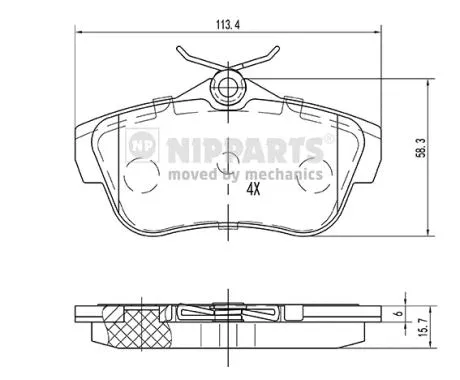 Brake Pad Set, disc brake (N3612050)