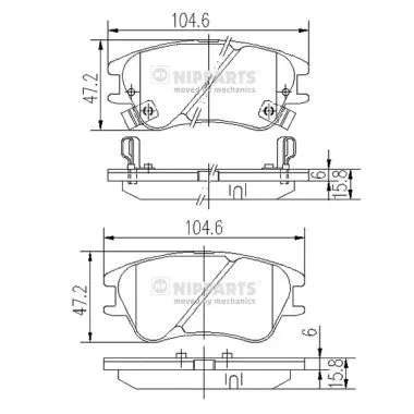 Brake Pad Set, disc brake (J3600540)