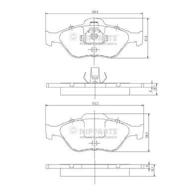 Brake Pad Set, disc brake (J3603065)