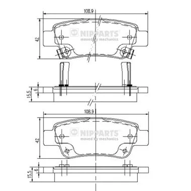 Brake Pad Set, disc brake (N3614019)