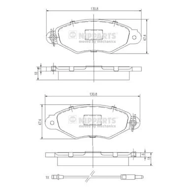 Brake Pad Set, disc brake (J3601093)