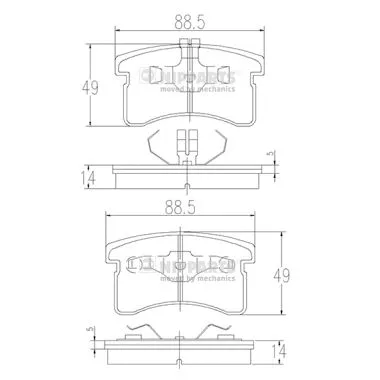 Brake Pad Set, disc brake (J3606015)