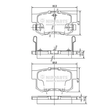 Brake Pad Set, disc brake (J3614008)