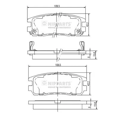 Brake Pad Set, disc brake (J3619001)