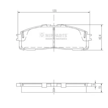Brake Pad Set, disc brake (J3612006)