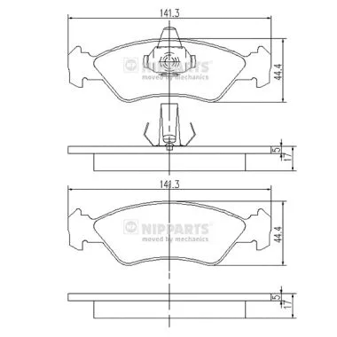 Brake Pad Set, disc brake (J3603049)