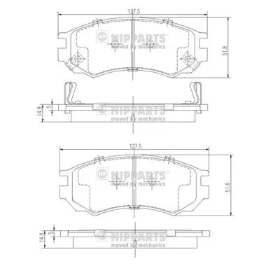 Brake Pad Set, disc brake (J3601054)