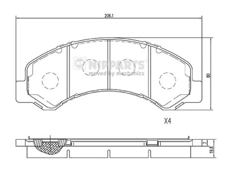 Brake Pad Set, disc brake (N3609012)
