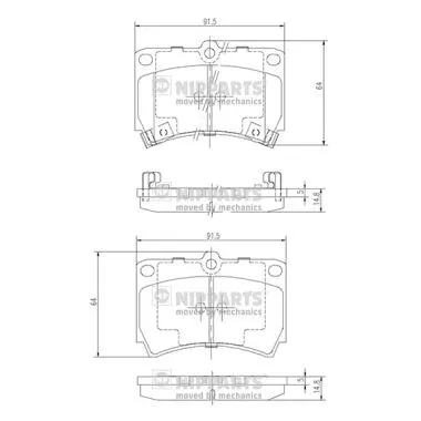 Brake Pad Set, disc brake (J3603036)