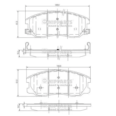 Brake Pad Set, disc brake (J3600913)