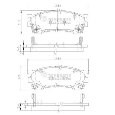 Brake Pad Set, disc brake (J3603061)