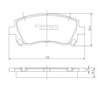 Brake Pad Set, disc brake (J3607013)