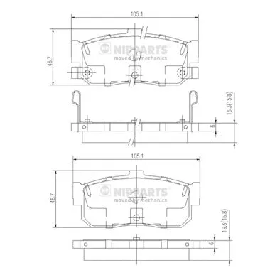 Brake Pad Set, disc brake (J3611034)
