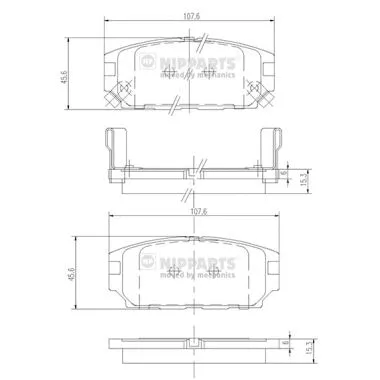 Brake Pad Set, disc brake (J3615007)