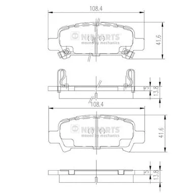 Brake Pad Set, disc brake (J3617002)