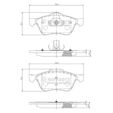 Brake Pad Set, disc brake (J3601082)