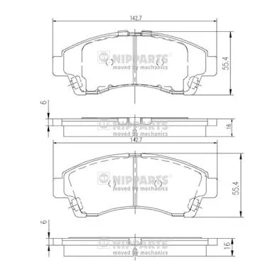 Brake Pad Set, disc brake (J3603054)