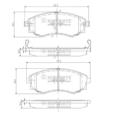Brake Pad Set, disc brake (J3601055)