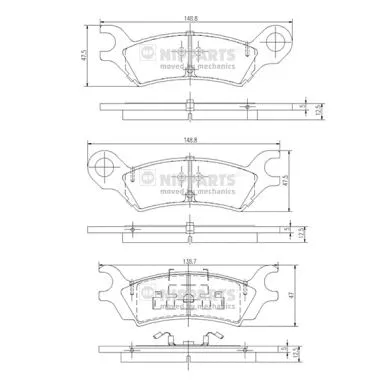 Brake Pad Set, disc brake (J3613000)