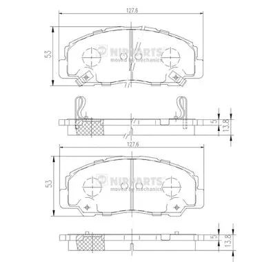 Brake Pad Set, disc brake (J3606012)