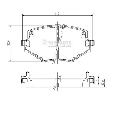Brake Pad Set, disc brake (J3603044)