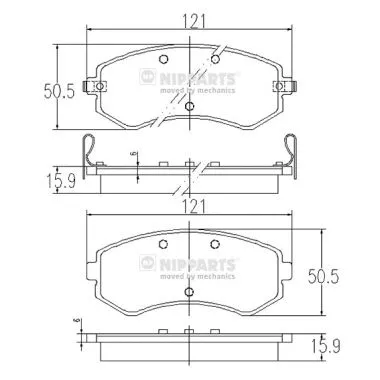 Brake Pad Set, disc brake (J3601060)