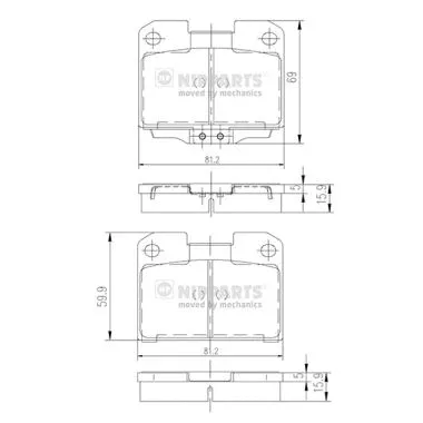 Brake Pad Set, disc brake (J3615006)