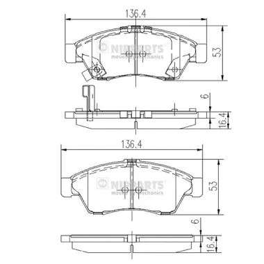 Brake Pad Set, disc brake (J3608024)