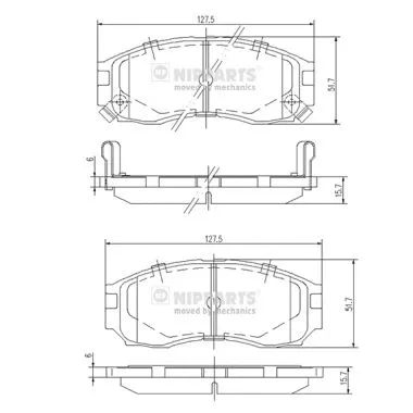 Brake Pad Set, disc brake (J3605030)