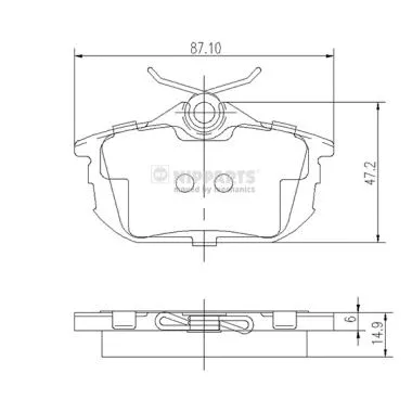 Brake Pad Set, disc brake (J3615012)