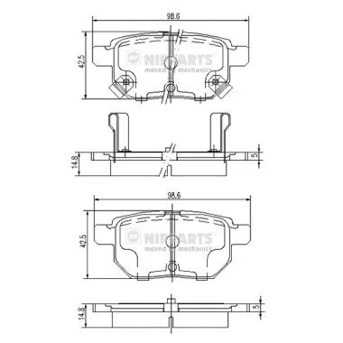 Brake Pad Set, disc brake (J3612034)