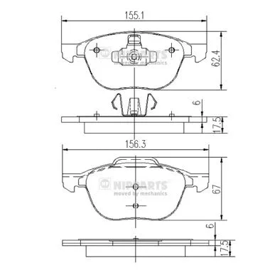 Brake Pad Set, disc brake (J3603063)
