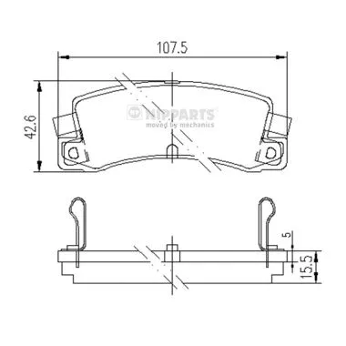 Brake Pad Set, disc brake (J3612008)