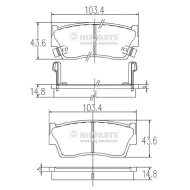 Brake Pad Set, disc brake (J3608006)