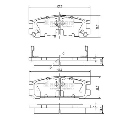 Brake Pad Set, disc brake (J3617001)