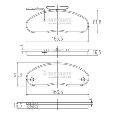 Brake Pad Set, disc brake (J3601081)