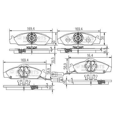Brake Pad Set, disc brake (J3600400)