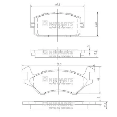 Brake Pad Set, disc brake (J3602041)