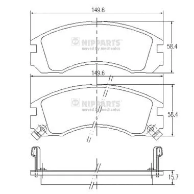 Brake Pad Set, disc brake (J3605031)