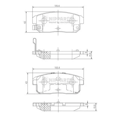 Brake Pad Set, disc brake (J3613018)