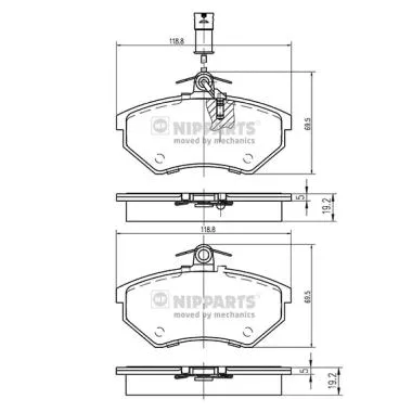 Brake Pad Set, disc brake (N3600800)