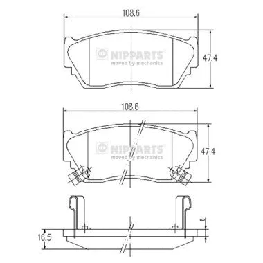 Brake Pad Set, disc brake (J3601048)