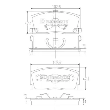 Brake Pad Set, disc brake (J3606006)