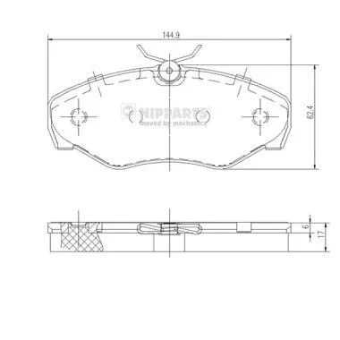 Brake Pad Set, disc brake (J3601080)
